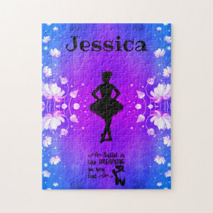 Elegante danspuzzel met naam van de danseres legpuzzel