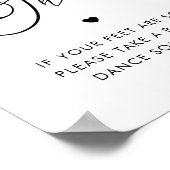 Elegante Dansschoenen Hart Bruiloft Favor Sign Poster (Hoek)