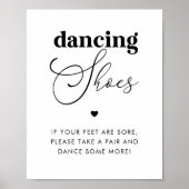 Elegante Dansschoenen Hart Bruiloft Favor Sign Poster (Voorkant)
