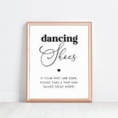 Elegante Dansschoenen Hart Bruiloft Favor Sign Poster