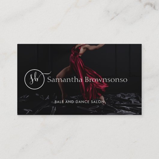 Elegante dansstudio-instructeur visitekaartje (Achterkant)