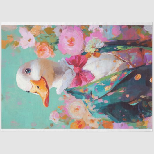 Elegante Dapper Eend grillige Decoupage Tissuepapier (Voorkant)