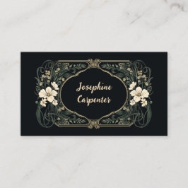 Elegante Dark Art Nouveau Floral Place Card Plaatskaartje