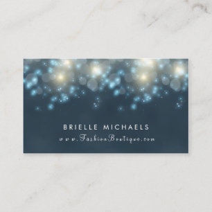 Elegante Dark Blauwgroen Bokeh Mode Boutique Visitekaartje
