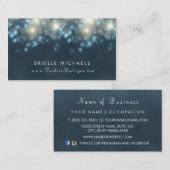 Elegante Dark Blauwgroen Bokeh Mode Boutique Visitekaartje (Voorkant / Achterkant)