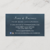 Elegante Dark Blauwgroen Bokeh Mode Boutique Visitekaartje (Achterkant)