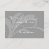 Elegante Dark Blauwgroen Damask RSVP Wedding Kaart (Achterkant)