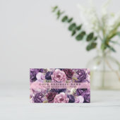 Elegante Dark Deep Purple Flowers Visitekaartjes (Staand voorkant)