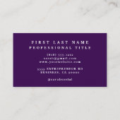 Elegante Dark Deep Purple Flowers Visitekaartjes (Achterkant)