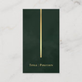 Elegante Dark Emerald Green & Gold QR-code Visitekaartje (Voorkant)