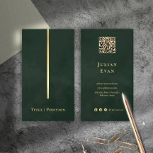 Elegante Dark Emerald Green & Gold QR-code