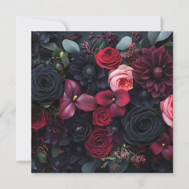 Elegante Dark Floral Arrangement met Rozen (Voorkant)