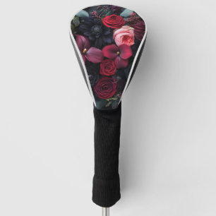 Elegante Dark Floral Arrangement met Rozen Golfheadcover