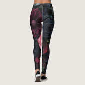 Elegante Dark Floral Arrangement met Rozen Leggings (Achterkant)