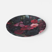 Elegante Dark Floral Arrangement met Rozen Papieren Bordje (Gekanteld)