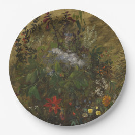 Elegante  Dark Floral Papieren Bordje