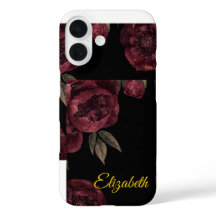 Elegante  Dark Floral Peony iPhone Case