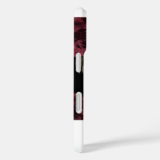 Elegante Dark Floral Peony iPhone Case (Achterkant / Rechts)