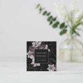 Elegante Dark Floral Print Square Visitekaartje (Staand voorkant)