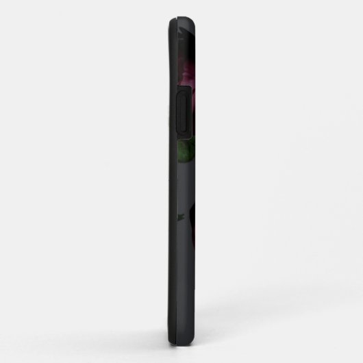 Elegante Dark Floral Roos Monogram I Phone Case (Achterkant/rechts)