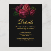 Elegante Dark Moody Bloemen Gotische bruiloft Deta Informatiekaartje (Voorkant)