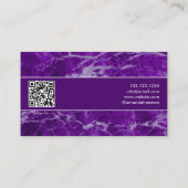 Elegante Dark Paarse Marmeren Foto Vastgoed Visitekaartje (Achterkant)