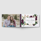 Elegante Dark Plum Floral Wedding Gastenboek (Volledig)