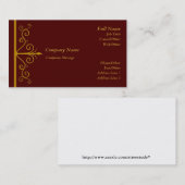 Elegante Dark Red Swirl Business Card Template Visitekaartje (Voorkant / Achterkant)
