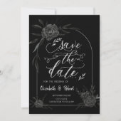 Elegante Dark Rozen Black Gothic Bewaar de datum Save The Date (Voorkant)