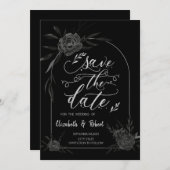 Elegante Dark Rozen Black Gothic Bewaar de datum Save The Date (Voorkant / Achterkant)
