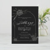 Elegante Dark Rozen Black Wedding Kaart (Staand voorkant)