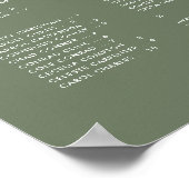 Elegante Dark Sage Green Alfabetische zithoek Poster (Hoek)