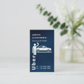 Elegante Dark Taxi Driver / Chauffeur QR Code Visitekaartje (Staand voorkant)