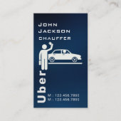 Elegante Dark Taxi Driver / Chauffeur QR Code Visitekaartje (Voorkant)