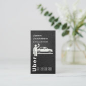 Elegante Dark Taxi Driver / Chauffeur QR Code Visitekaartje (Staand voorkant)