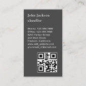Elegante Dark Taxi Driver / Chauffeur QR Code Visitekaartje (Achterkant)