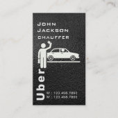 Elegante Dark Taxi Driver / Chauffeur QR Code Visitekaartje (Voorkant)