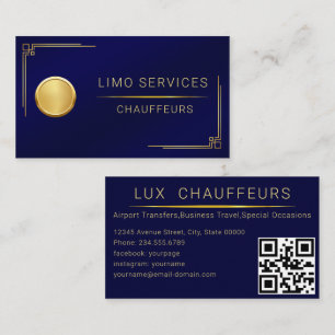 Elegante Dark Taxi Driver / Chauffeur Visitekaartj Visitekaartje