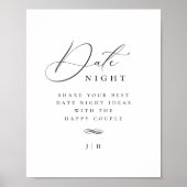 Elegante datum nacht ideeën activiteit teken poster (Voorkant)