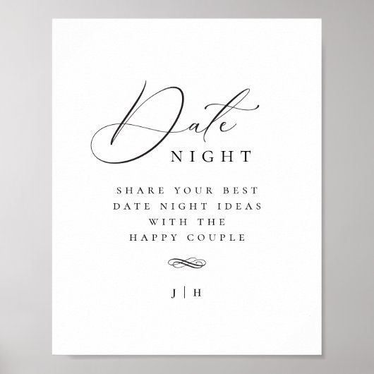 Elegante datum nacht ideeën activiteit teken poster (Voorkant)