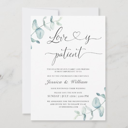 Elegante datumwijziging waterverf  kaart (Voorkant)