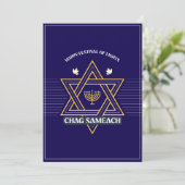 Elegante Davidster Hanukka Feestdagenkaart (Staand voorkant)