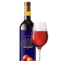 Elegante Davidster Hanukka-wijnfleslabel