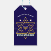 Elegante Davidster Hanukkah-cadeaubijslab Cadeaulabel (Achterkant)