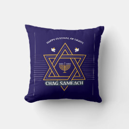 Elegante Davidster Hanukkah-kussen Kussen