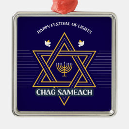 Elegante Davidster Hanukkah-versiering Metalen Ornament