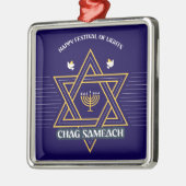 Elegante Davidster Hanukkah-versiering Metalen Ornament (Links)