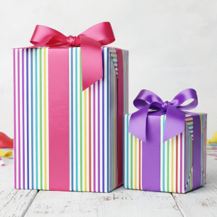 Elegante Davidster Regenboog Strepen  Cadeaupapier