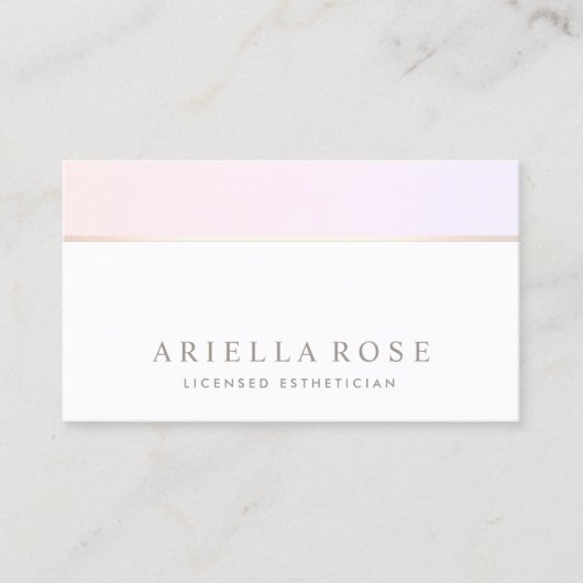 Elegante Day Spa en Salon Pastel Roze Goud Visitekaartje (Voorkant)