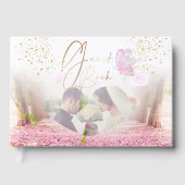 elegante de bodas y compromiso con flores y brillo gastenboek (Voorkant)
